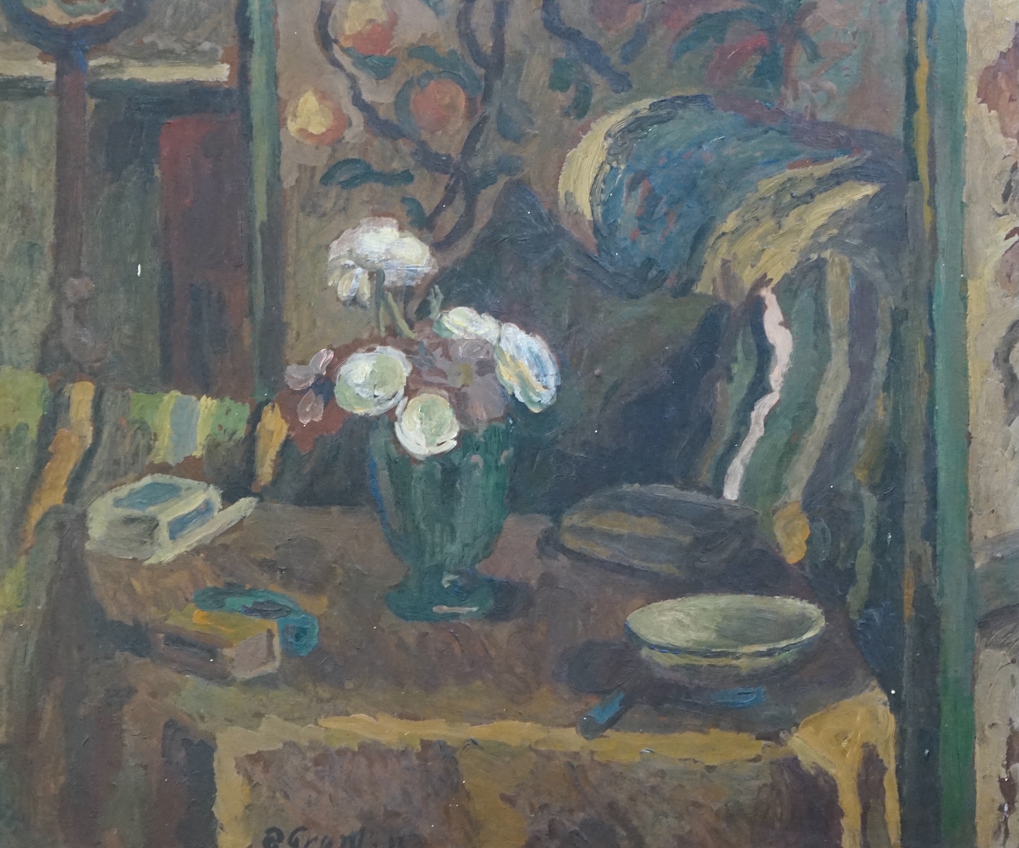 Duncan Grant (British, 1885-1978), 'Still life', oil on card, 45 x 54cm